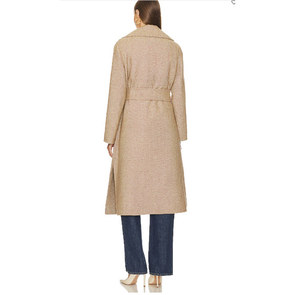 NWT Veronica Beard Women's Roberta OverSize Wrap Coat Size S Camel/Ivory #2N438 - Picture 5 of 16